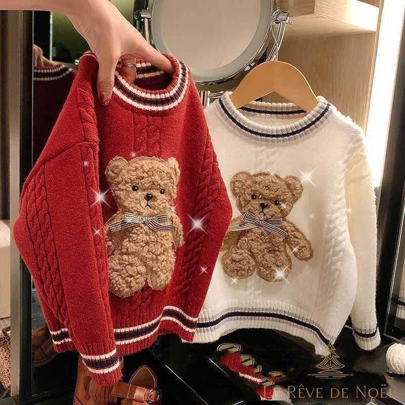 Pull de Noël Enfant : Ourson